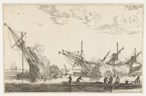 Waterdichtmaken van de rompen van drie fluitschepen