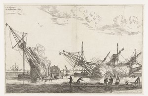 Waterdichtmaken van de rompen van drie fluitschepen