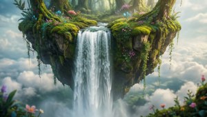 Waterfall Floating Island