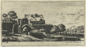 Watermolen aan rivier in omgeving van Saint-Denis