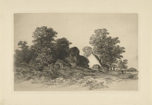 Watermolen in een boomrijk landschap