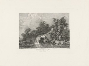 Watermolen in een landschap