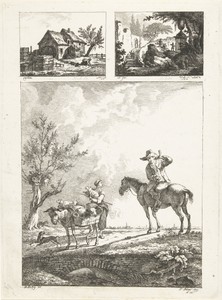 Watermolen, ruïne en herderin