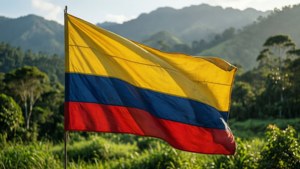 Waving Flag in Mountains
