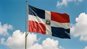 Waving Flag on Blue Sky
