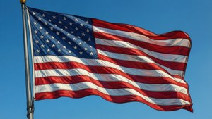 Waving Flag on Blue Sky