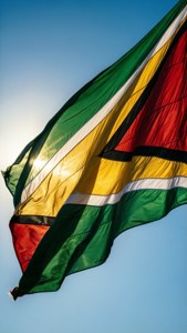 Waving Guyana Flag