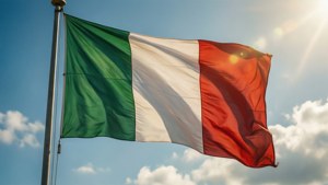 Waving Italian Flag Sky