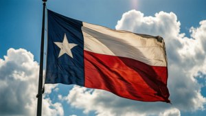 Waving Texas Flag Sky