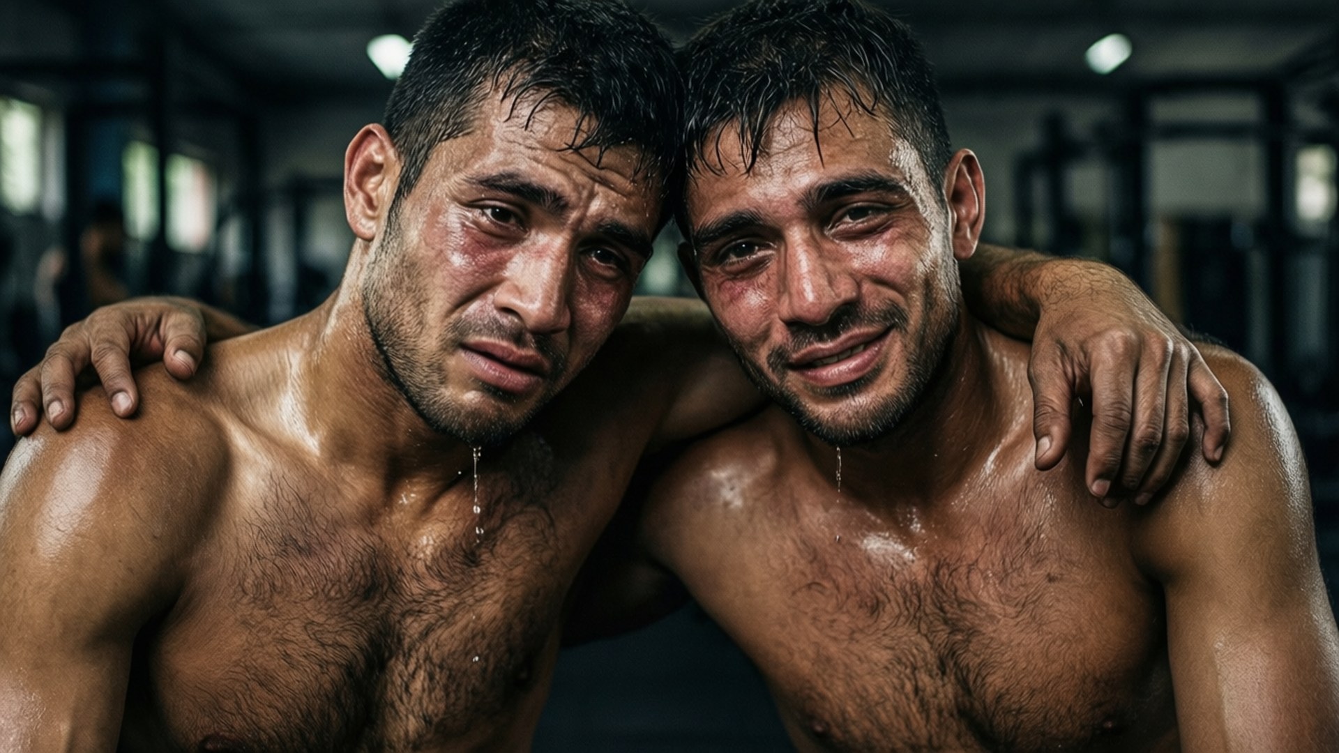 Weary Fighters Embrace by Wallpapers.art Studio