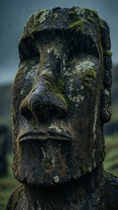 Weathered Moai Face