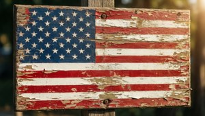 Weathered Wooden Flag