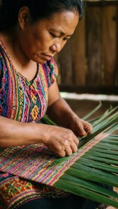 Weaving Pandanus Mat