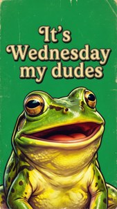 Wednesday Frog Meme Quote