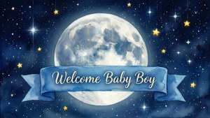 Welcome Baby Boy Night Sky