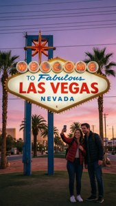 Welcome Sign at Dusk