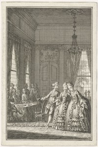 Welgesteld gezelschap in een vertrek