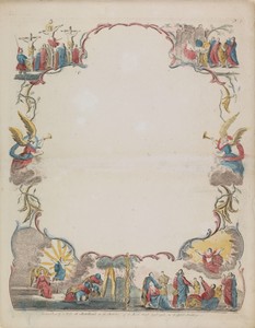 Wensbrief met voorstellingen uit het Nieuwe Testament