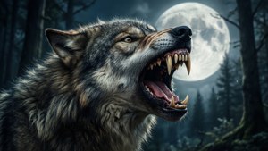 Werewolf Howling Fangs