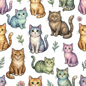 Whimsical Cat Parade