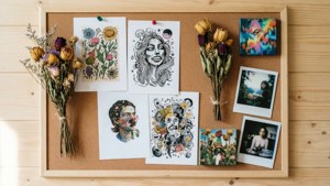 Whimsical Corkboard Collage