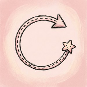 Whimsical Dashed Arrow