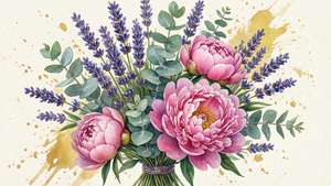 Whimsical Lavender Peonies
