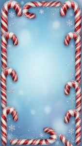 Whimsical Snowflake Candy Cane Border