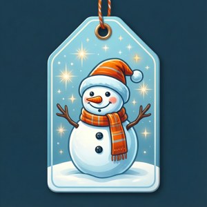 Whimsical Snowman Tag