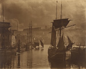 [Whitby Harbor, The Dock End 1880]