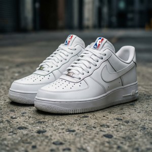 White AF1 NBA Detail