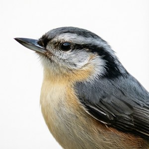 White Background Titmouse