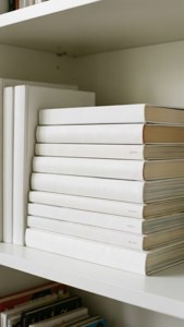 White Bookshelf Stack