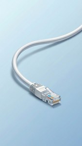 White Cable on Blue Gradient