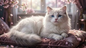 White Cat in Bloom
