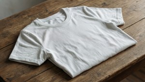 White Crew Neck Flat Lay