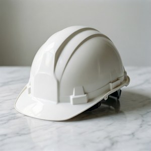 White Hard Hat Marble