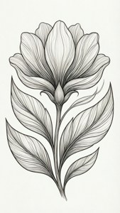 White Line Art Floral