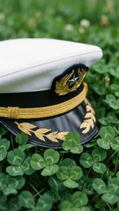 White Pilot Hat on Clover