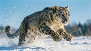 White Puma in Snow