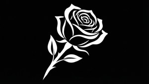 White Rose on Black