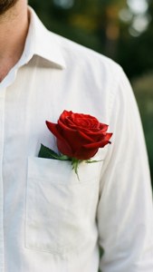 White Shirt with Rose
