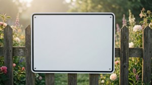 White Signboard in Garden