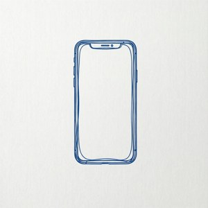 White Smartphone Line Art
