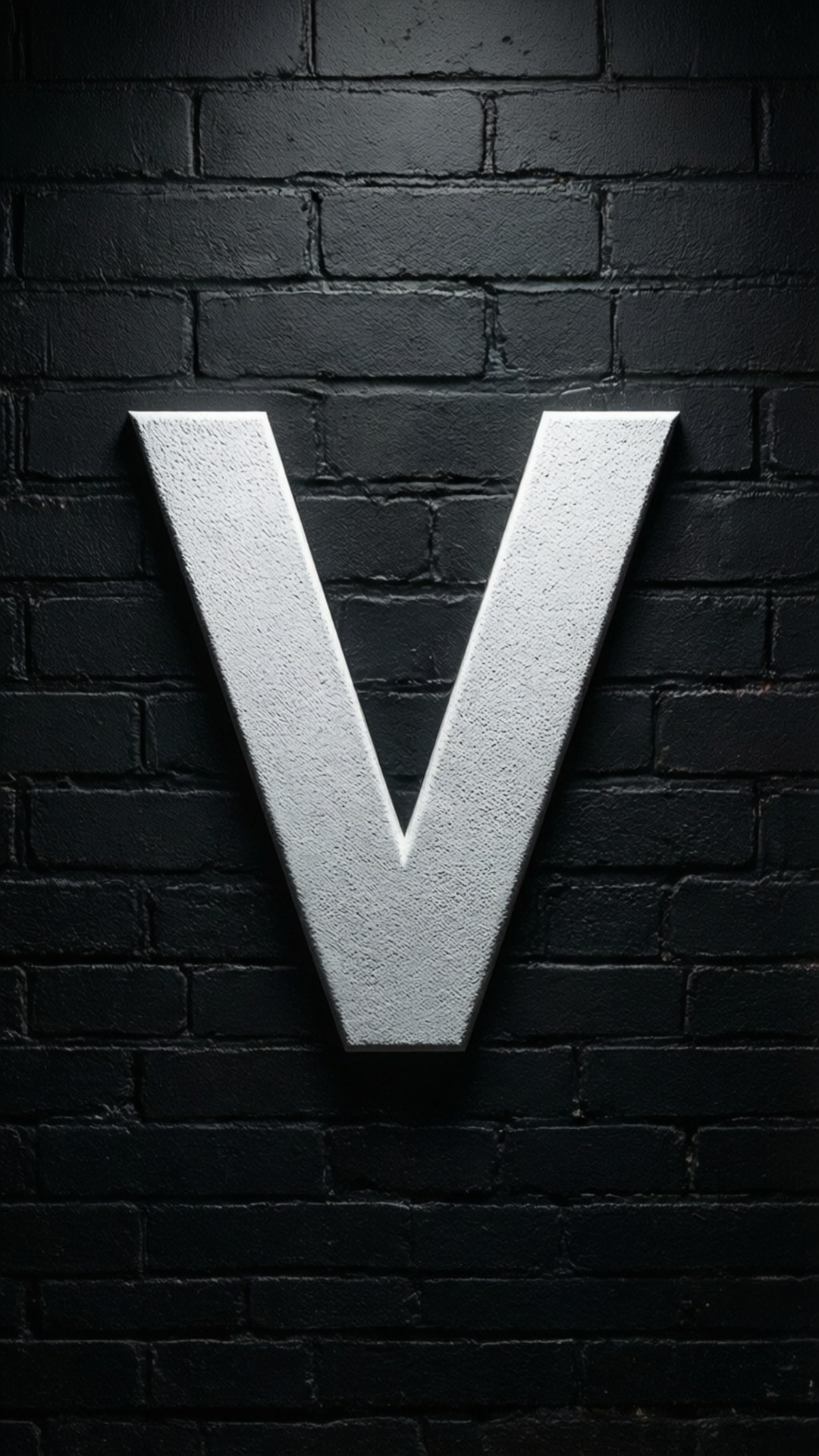 White V on Brick by Wallpapers.art Studio