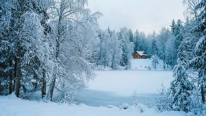 Widescreen Winter Cabin