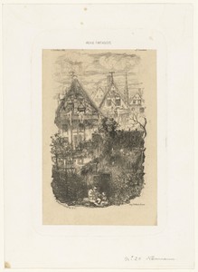 Wijk met vakwerkhuizen in dorp
