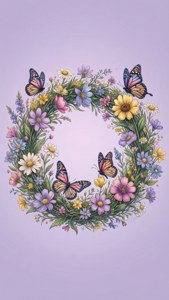 Wildflower Butterfly Wreath
