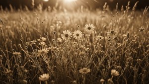 Wildflower Field Sepia