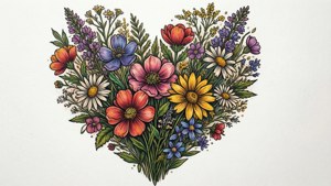 Wildflower Heart Tattoo
